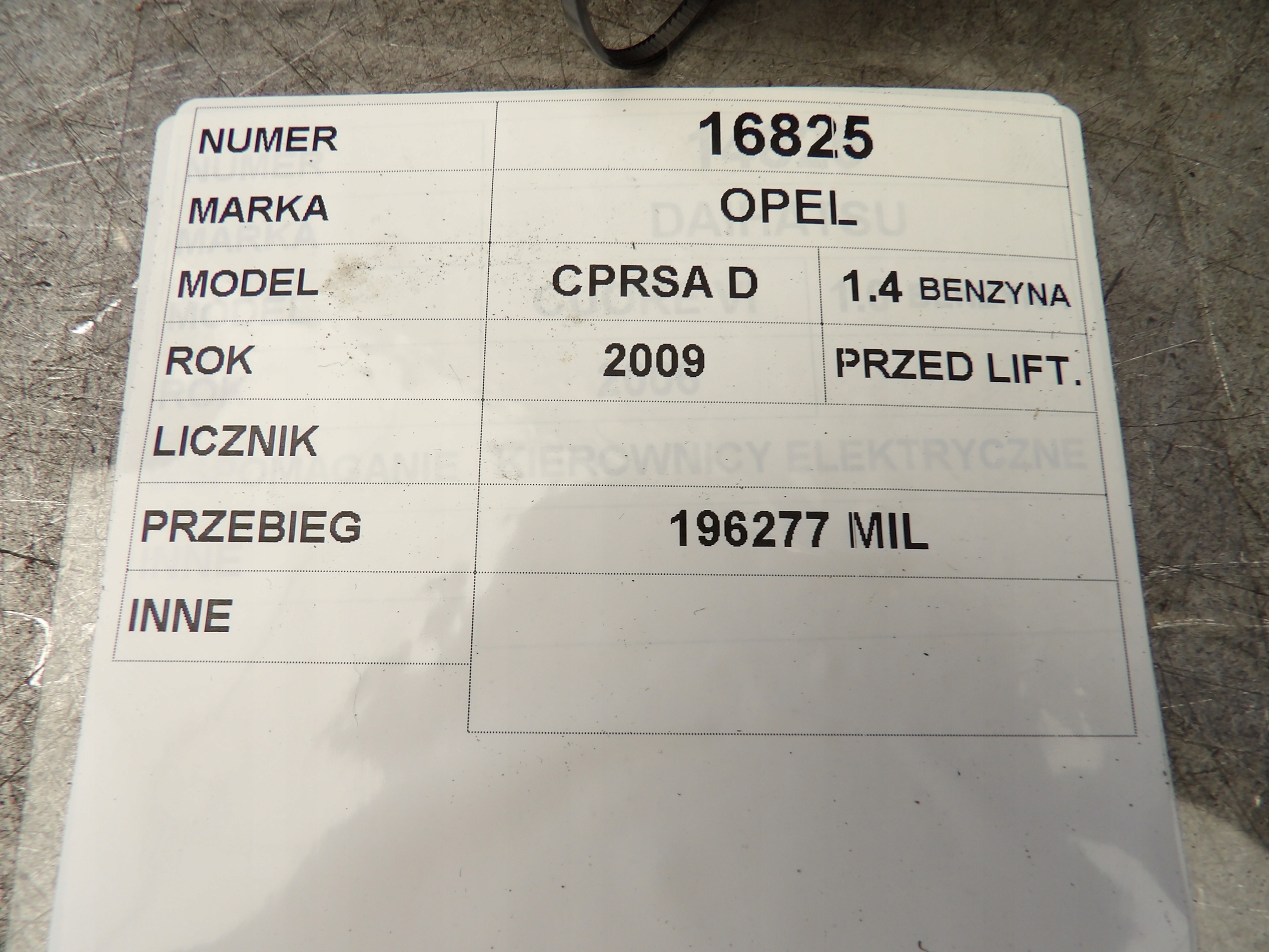 Opel Corsa D dials, liczniki 1,4B ANG. 1883835, P00013285384