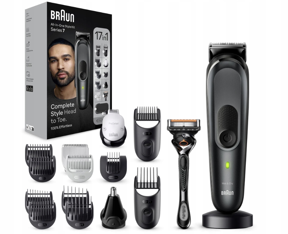 Braun All-In-One Series 7 MGK7491 – Trymer wielofunkcyjny 10 w 1 do brody, włosów i ciała
