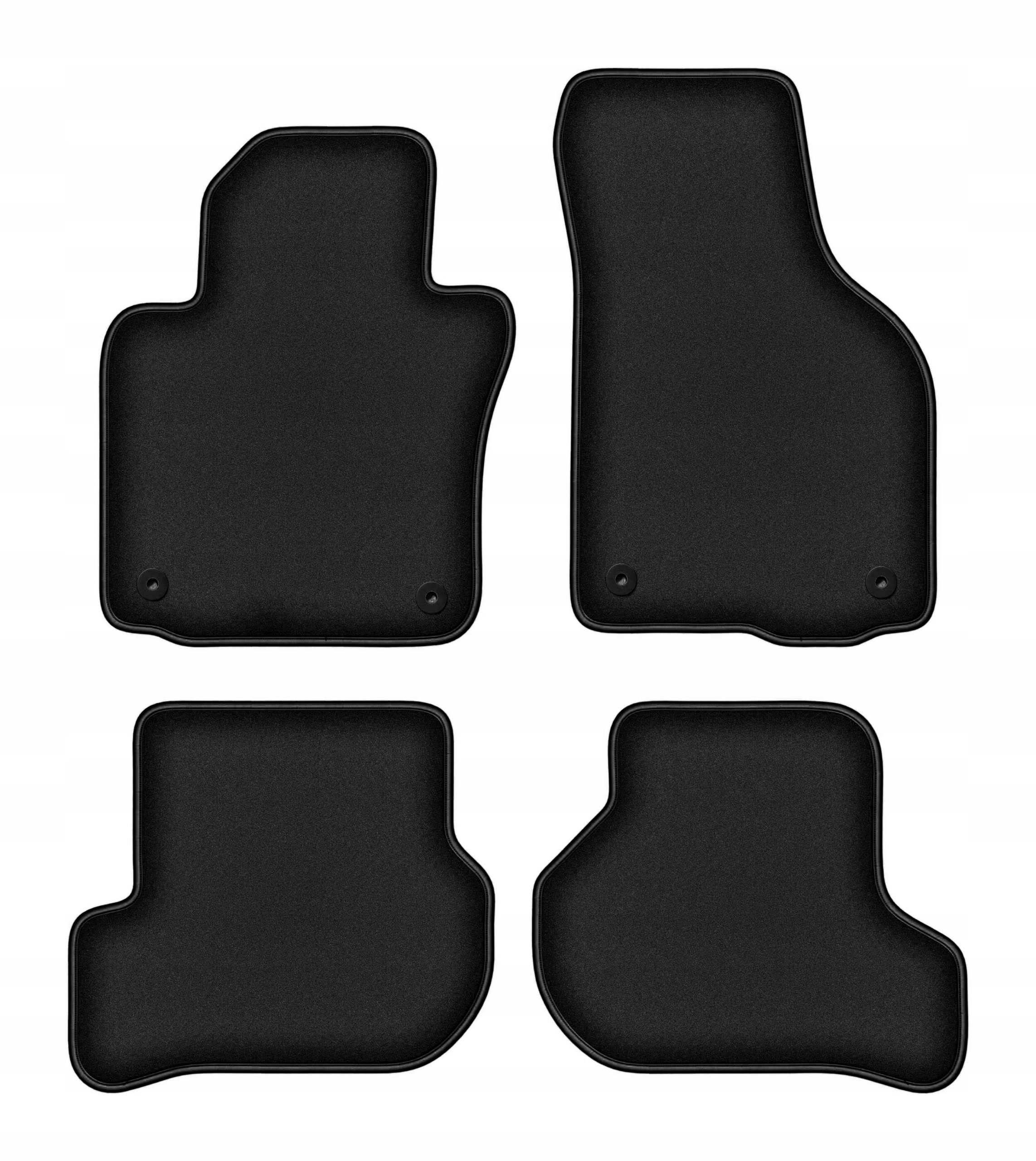 Velúrové koberčeky pre Vw Jetta V 2005-2011 komplet Durban čierne 4 ks