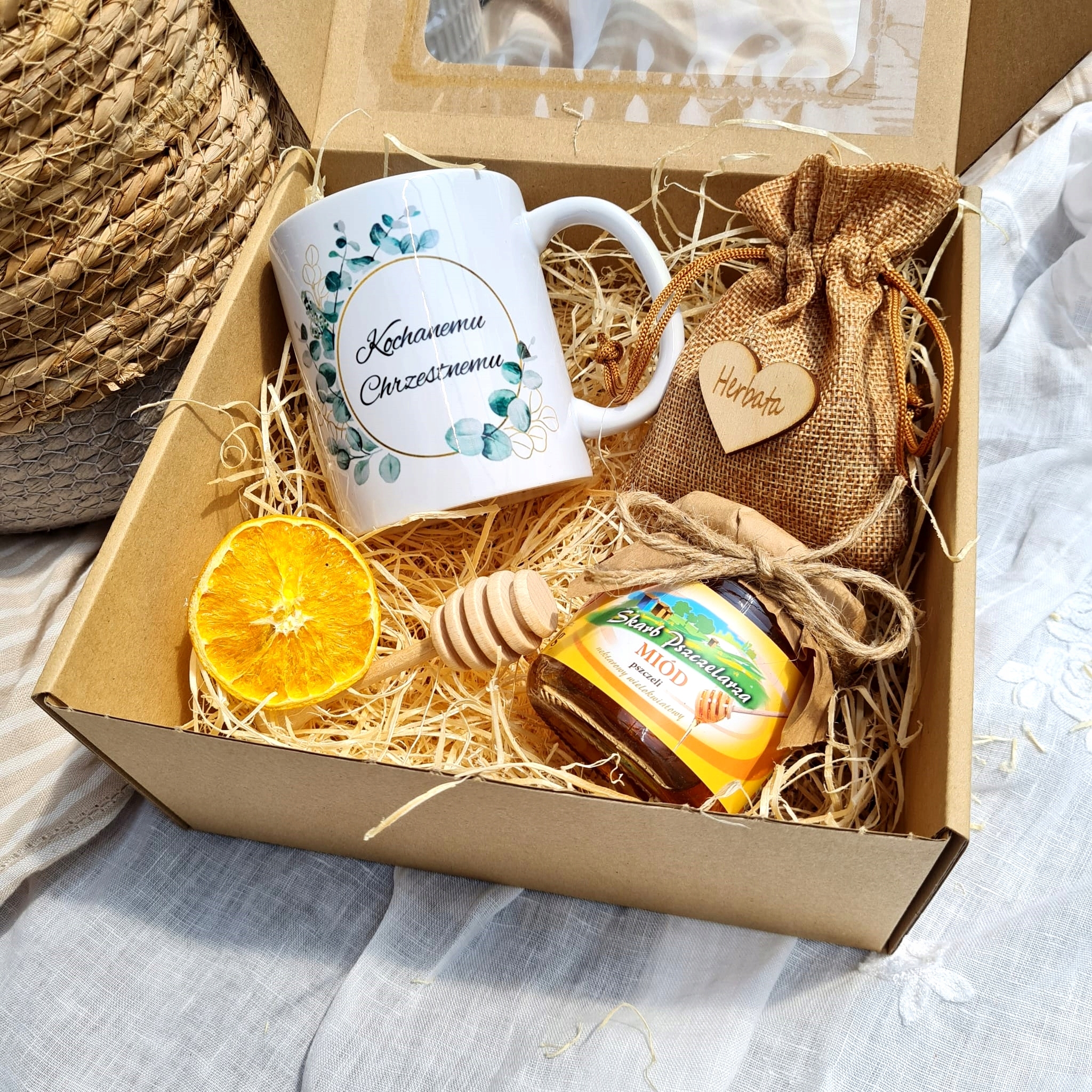 Prezent dla Ojca Chrzestnego Zestaw Prezentowy Rodzaj gadżetu kosz prezentowy