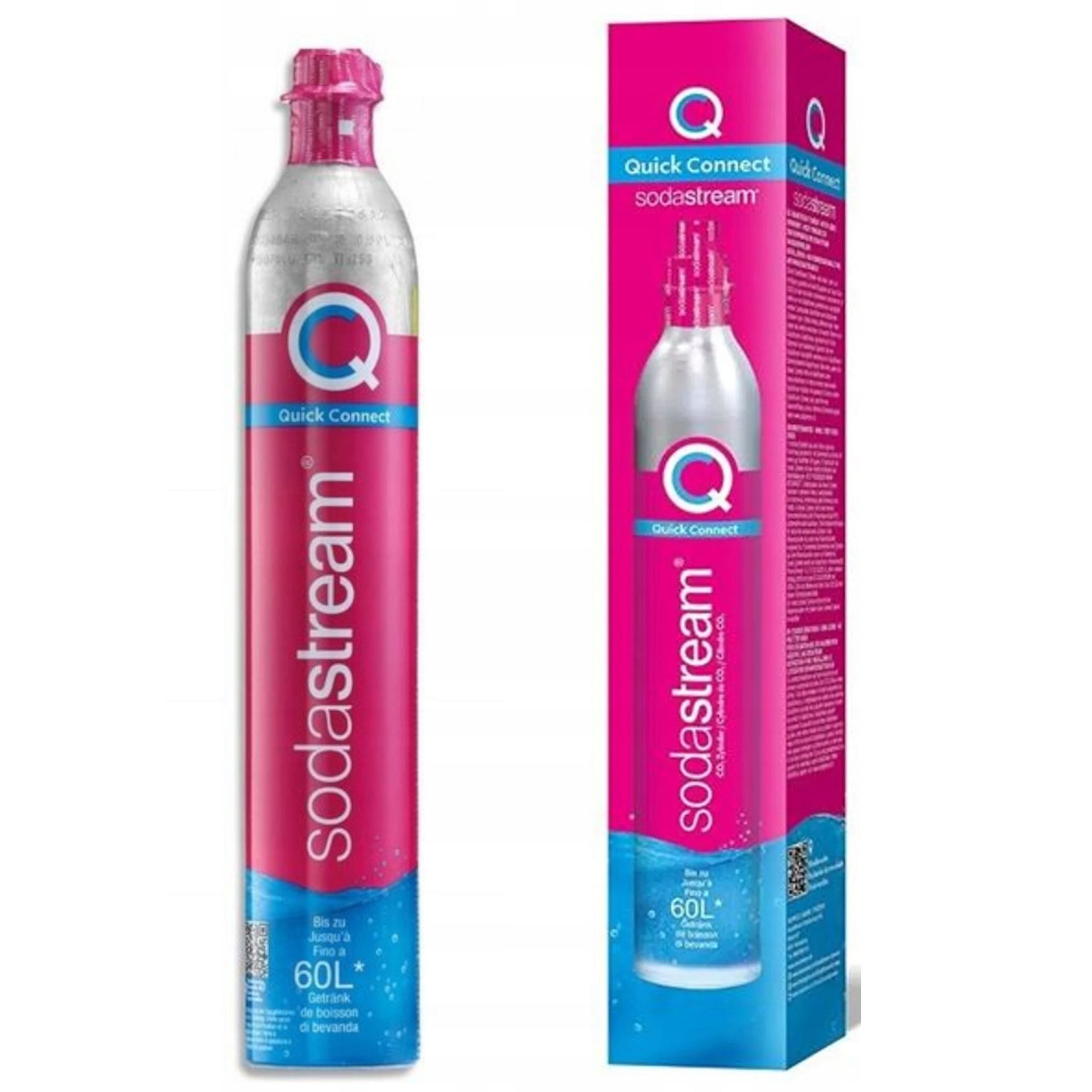 Nábojová láhev s válcem CO2 pro saturátor SodaStream Quick Connect růžová