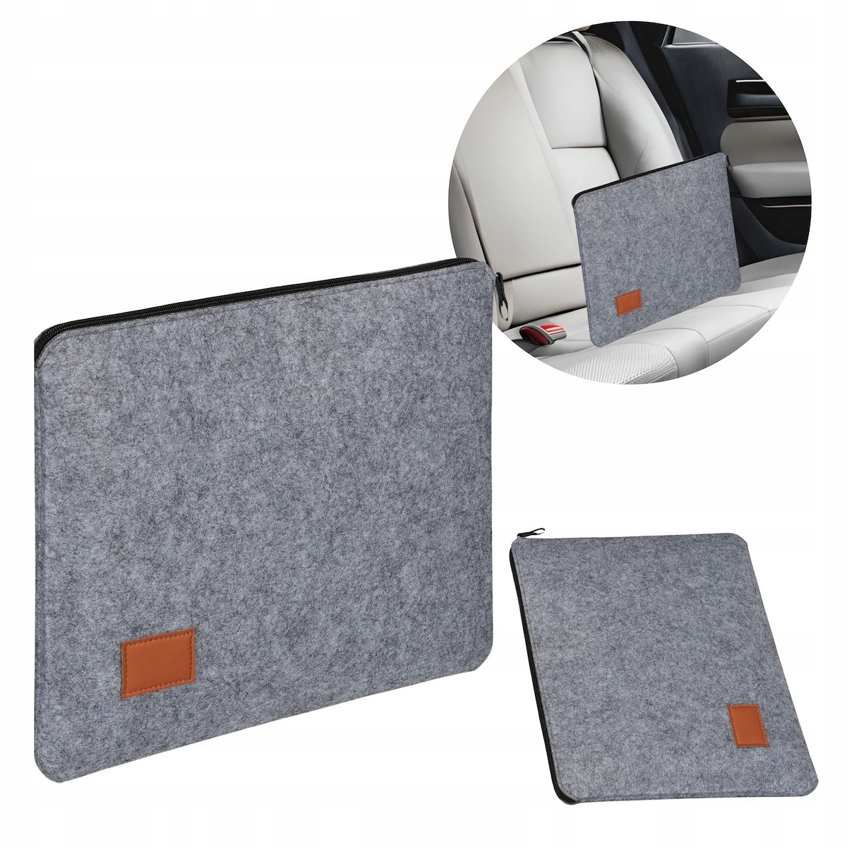 TORBA NA LAPTOP LAPTOPA ETUI NA ZAMEK 14 cali TECZKA FILC SZARA POKROWIEC Stan opakowania oryginalne