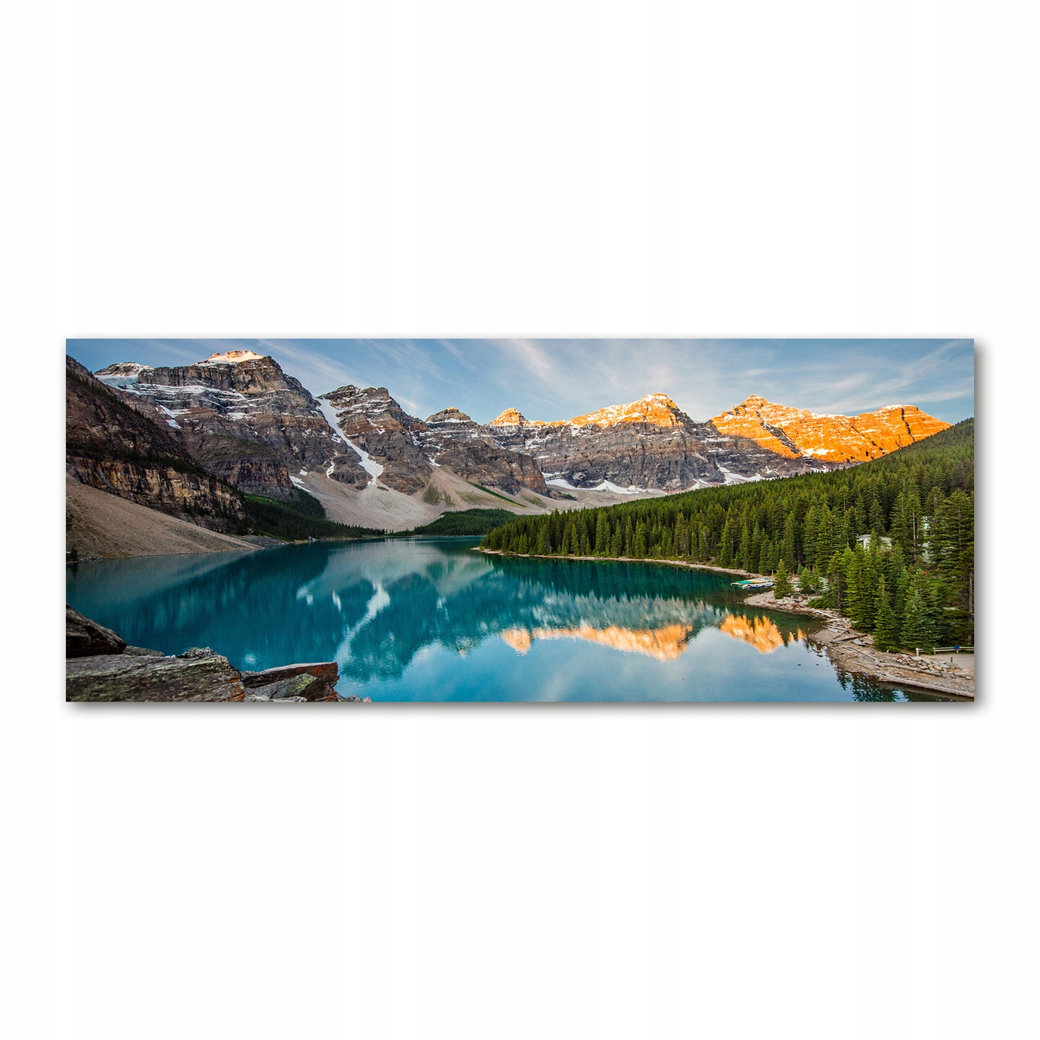 Fotoobraz sklo akryl Jezero v horách 125x50 cm