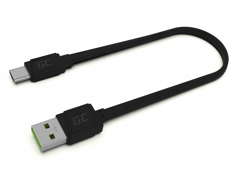 Кабель Green Cell USB - USB Type c 0,25 м Черный