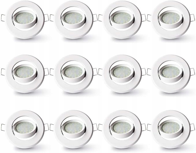 Oczko Podtynkowe LED okrągłe Wpuszczane 5W 450Lm Ciepły biały 9cm 12szt Marka inna