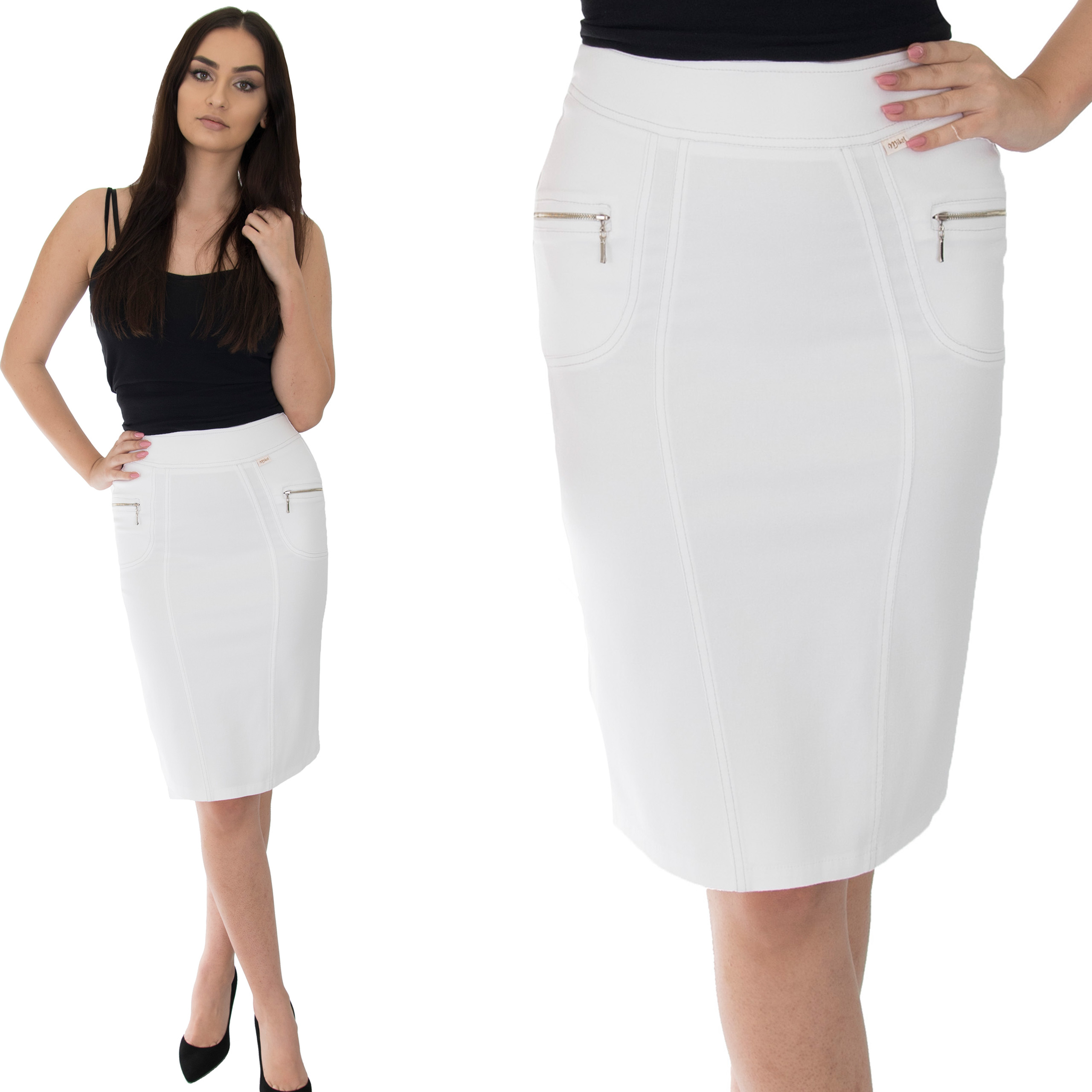 SPÓDNICA BAWEŁNA ZAMEK (38-52) 4 KOLORY r.50