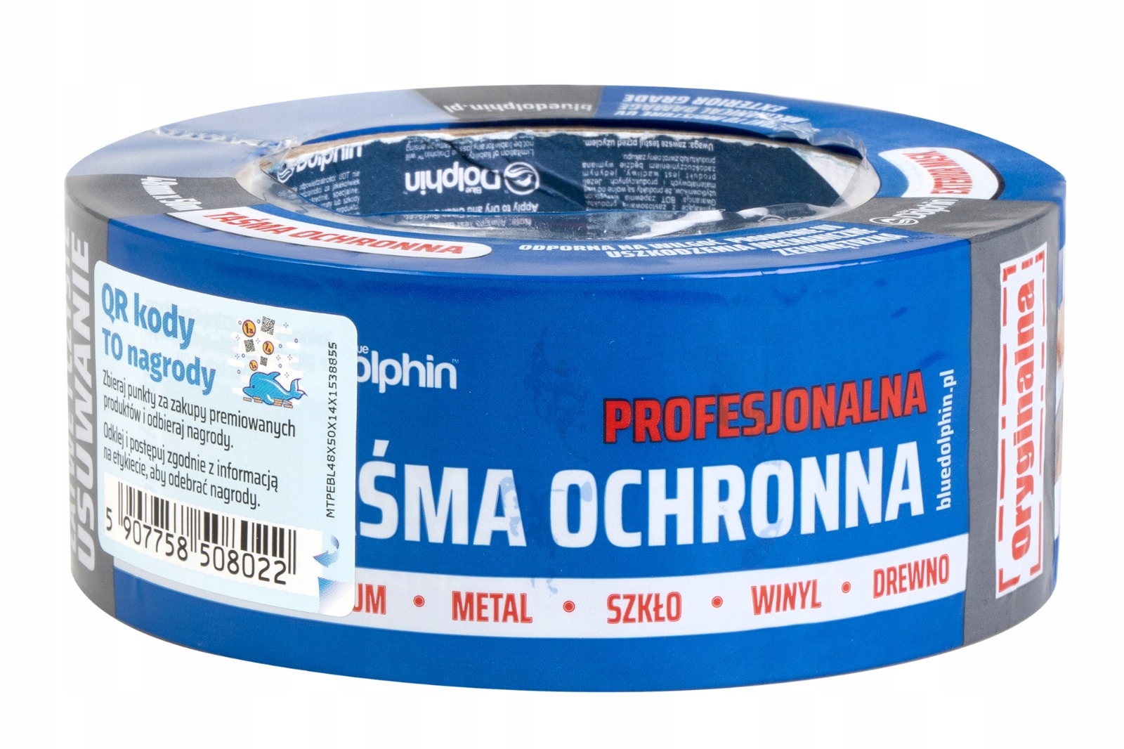 BLUE DOLPHIN TAŚMA OCHRONNA ZEWNĘTRZNA PCV NIEBIESKA 48MMx50M 1SZT Kod producenta MTPEBL_08022