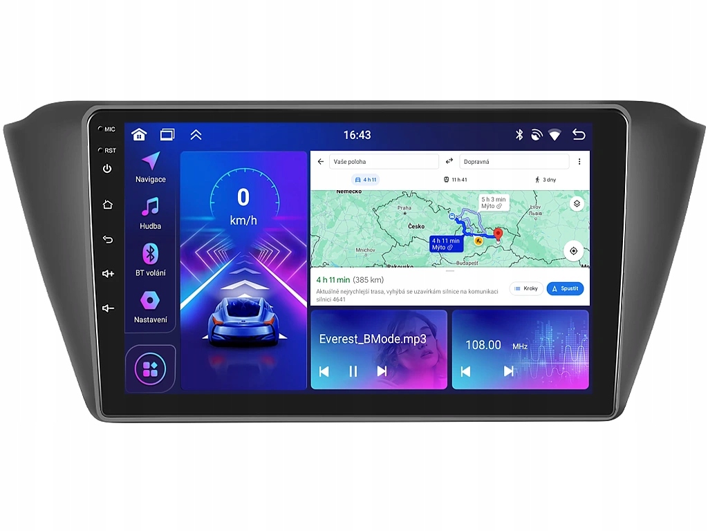 Bmode 2DIN autorádio BEV07 Android, Škoda Fabia III