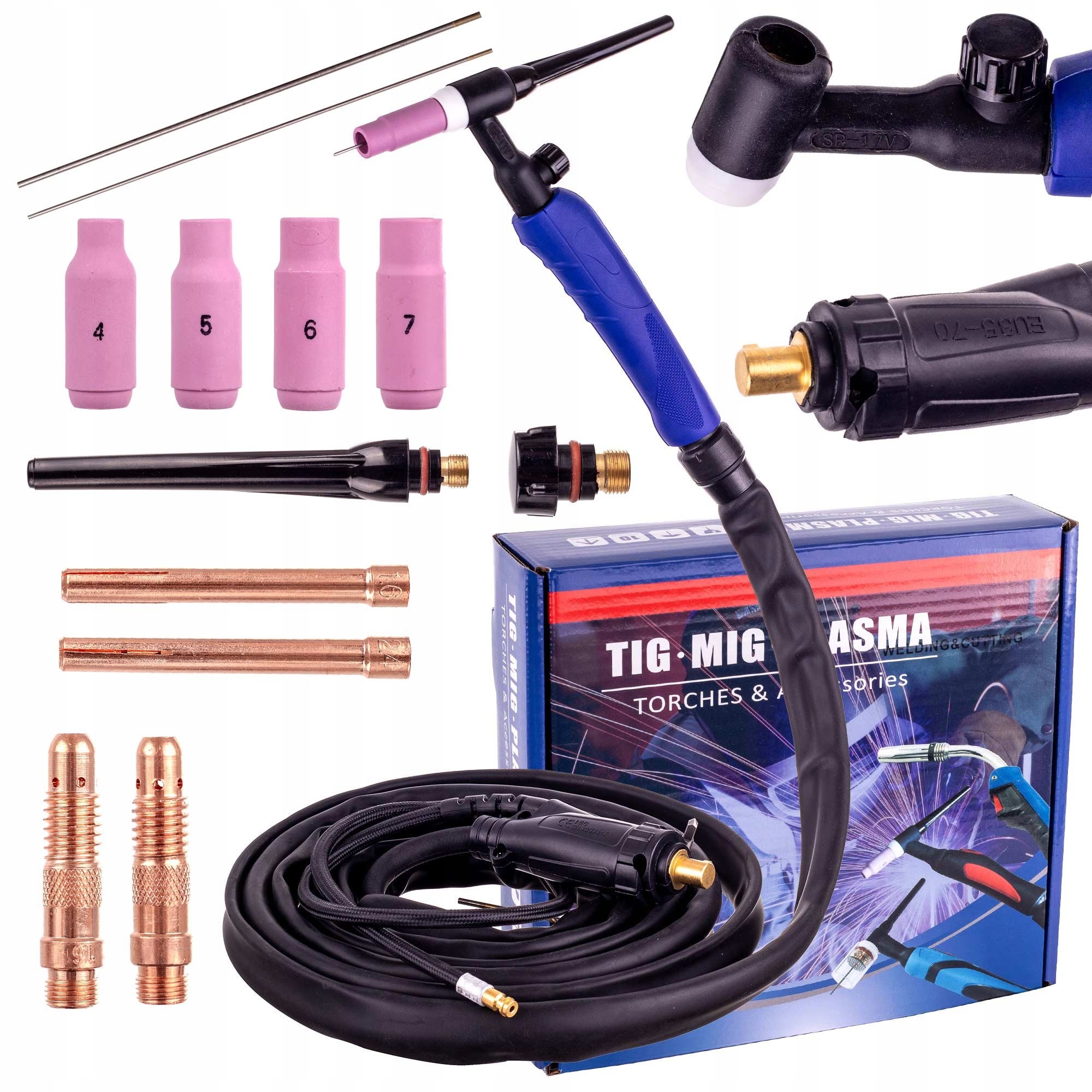 Uchwyt Spawalniczy Tig Lift Flex 4m Zaworek Giętki Palnik Wtyk 9mm Przegub