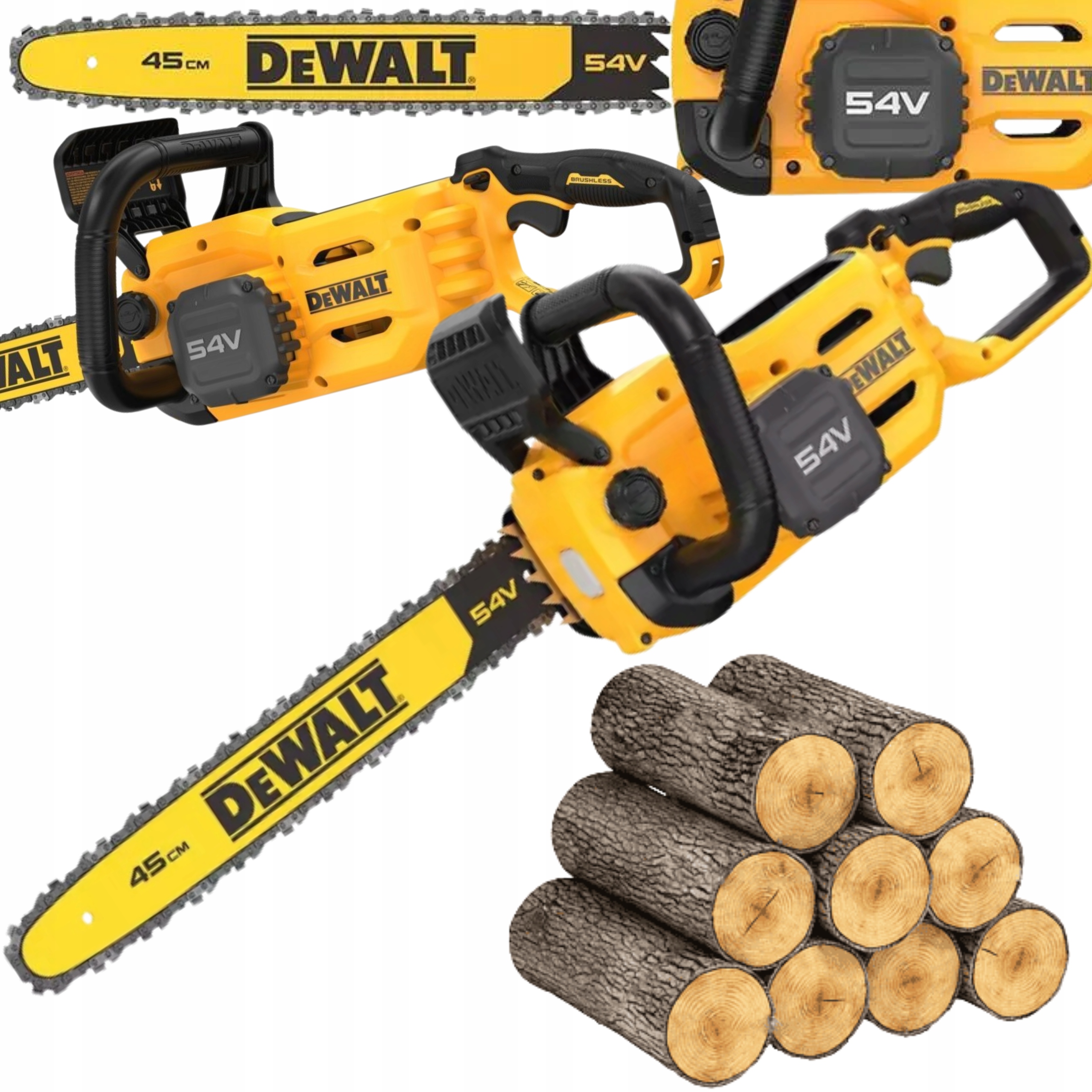 Akumulatorowa Piła Pilarka Łańcuchowa Do Drzewa Drewna 54V DeWALT DCMCS574N