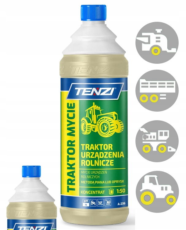 Płyn Traktor Mycie Tenzi Do Czyszczenia Maszyn Rolniczych Koncentrat 1L