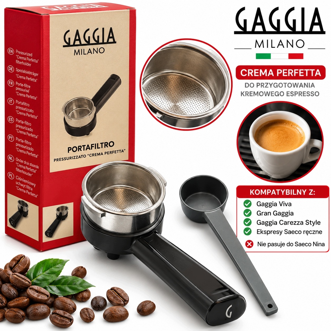 Gaggia Crema Perfetta Portafilter – Baňka pro kávovar Gaggia Saeco
