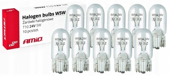 

Żarówki Halogenowe R10W BA15s 24V 10W 10szt Amio