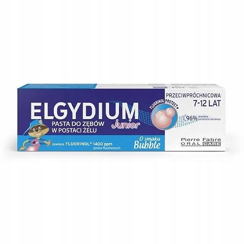 2x ELGYDIUM Junior Pasta do zębów dla dzieci 7-12 Fluorinol Protect+ 50ml