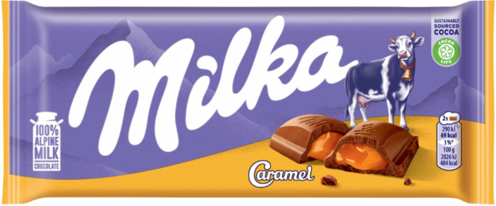 18 Sztuk Milka Czekolada 100G Caramel