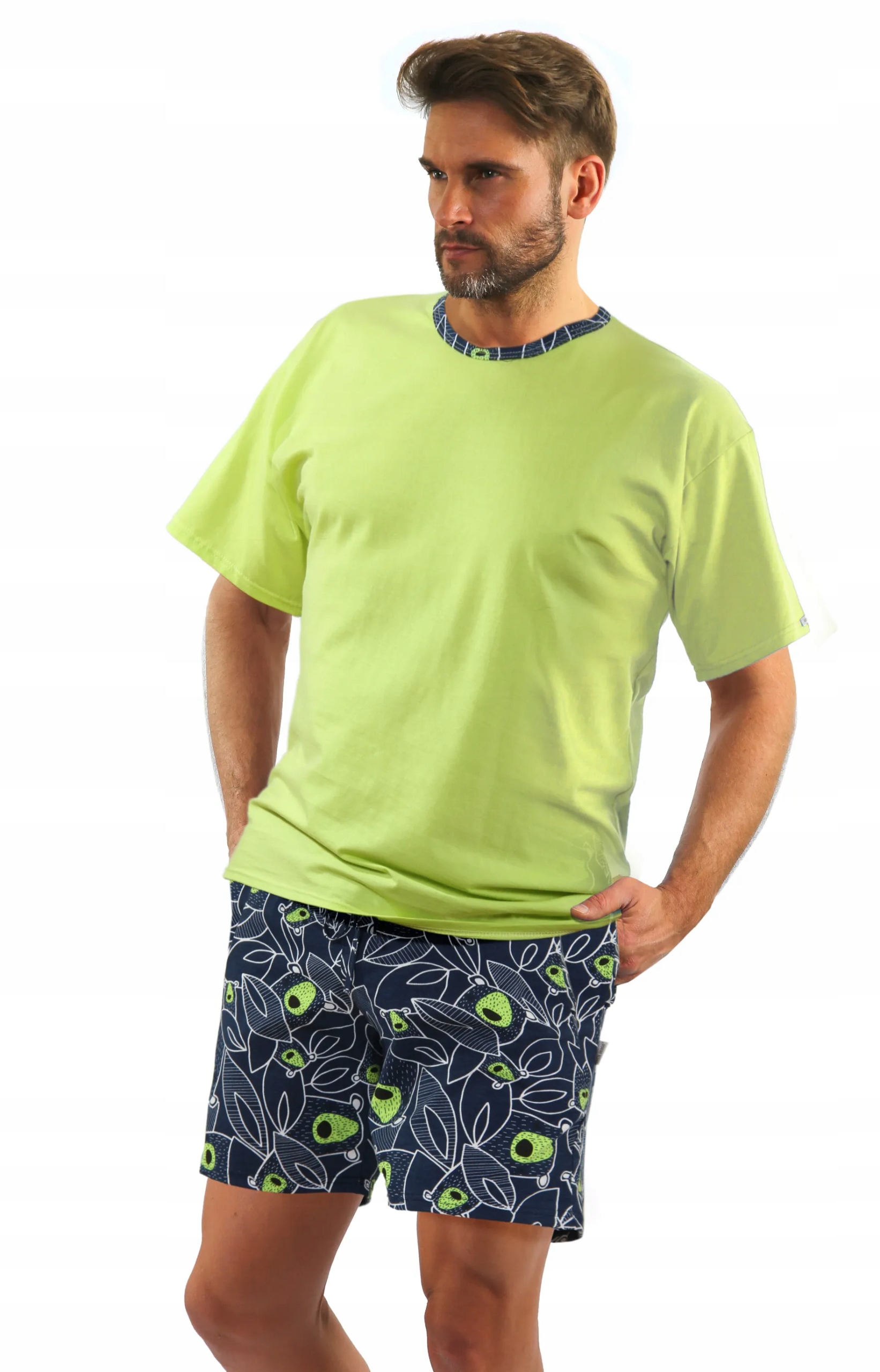 Sesto Senso Pánské pyžamo Krátké 2422/22 seledyn 3XL