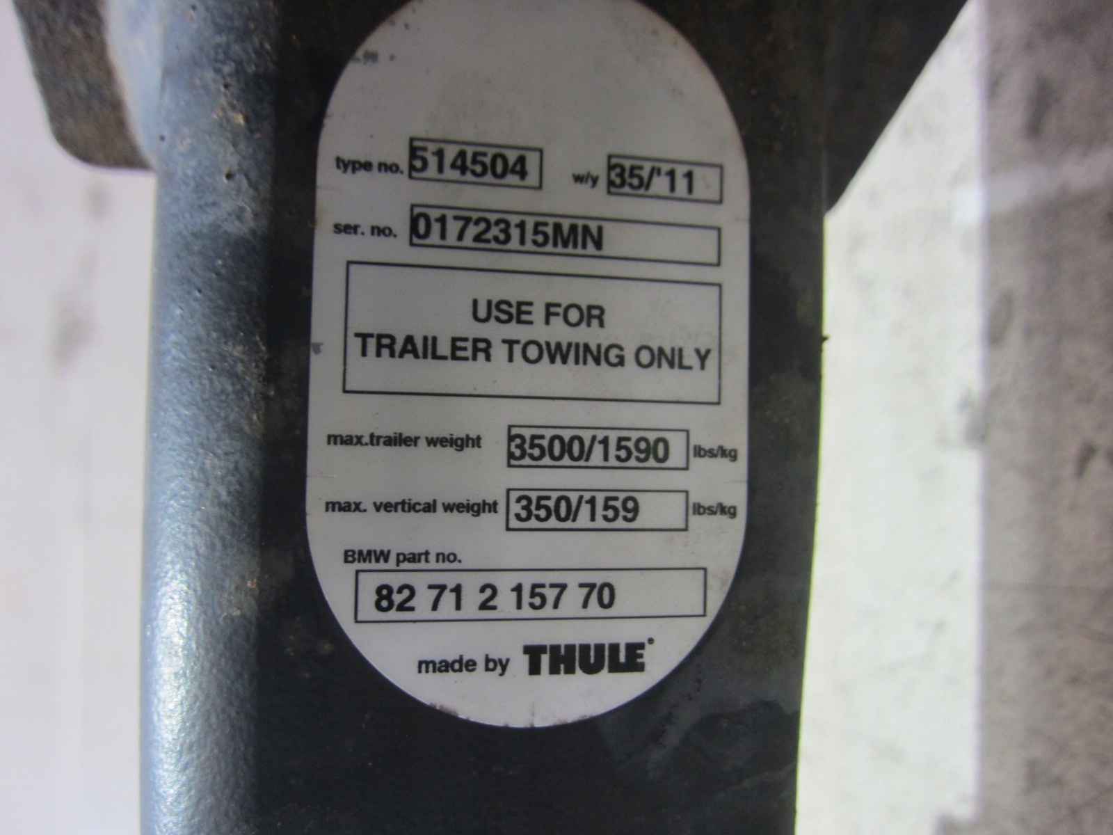 BMW X3 F25 tow THULE without KULI
