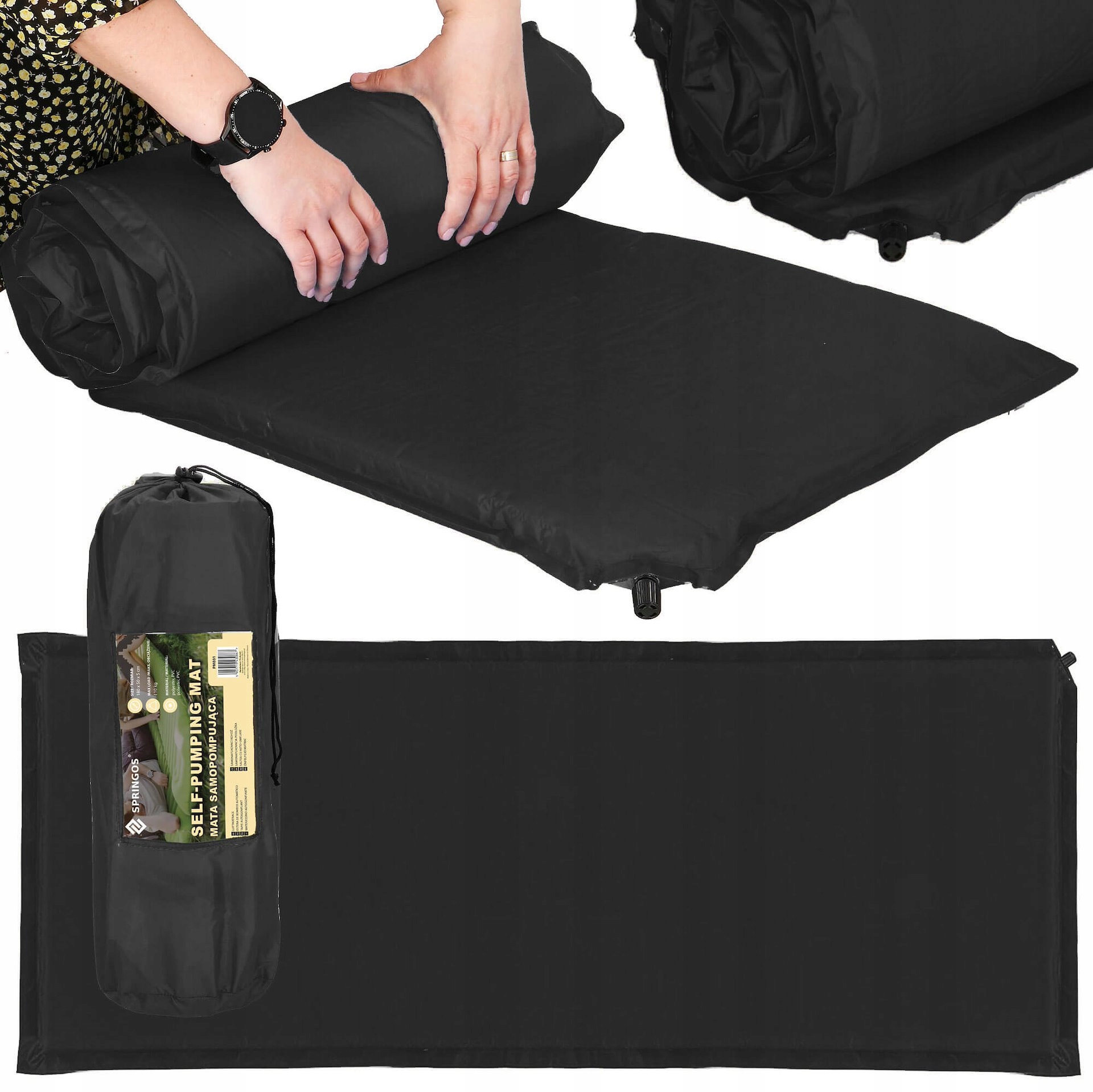 Samonafukovací Karimatka Turistická Obal 180x50 cm Nafukovací Hrubá