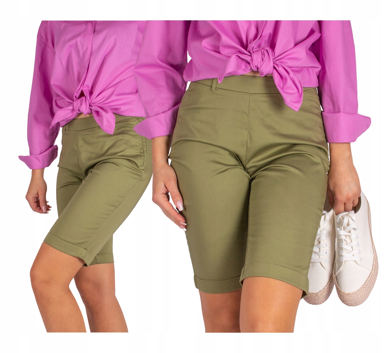 KRÓTKIE SPODENKI DAMSKIE bermudy damskie 44