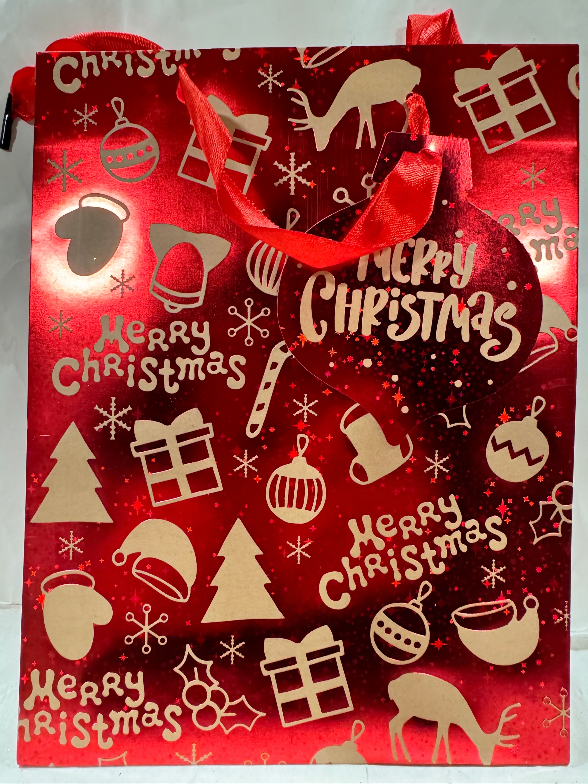 torebka prezentowa ok 26x32x10cm Mikołajki Boże Narodzenie sztywna