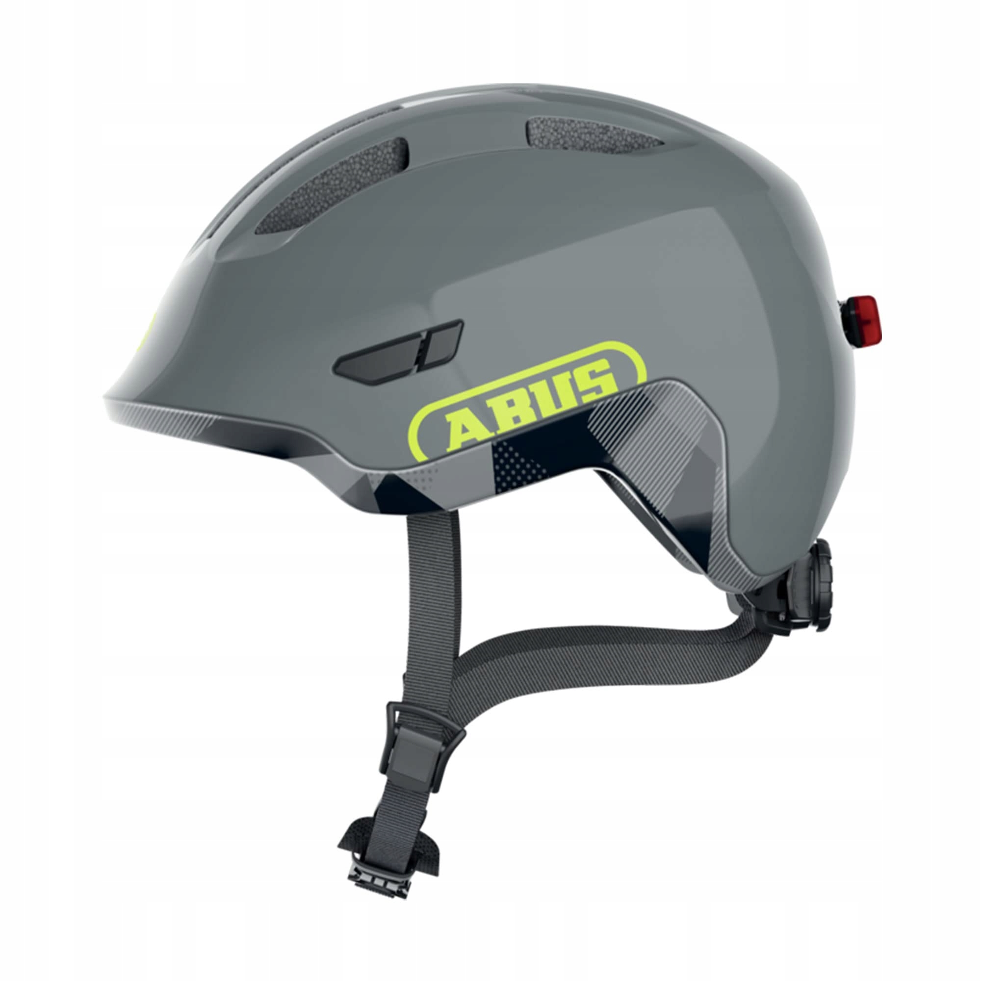 Kask rowerowy dziecięcy Abus Smiley 3.0 Ace Led Shiny Grey S 45-50cm