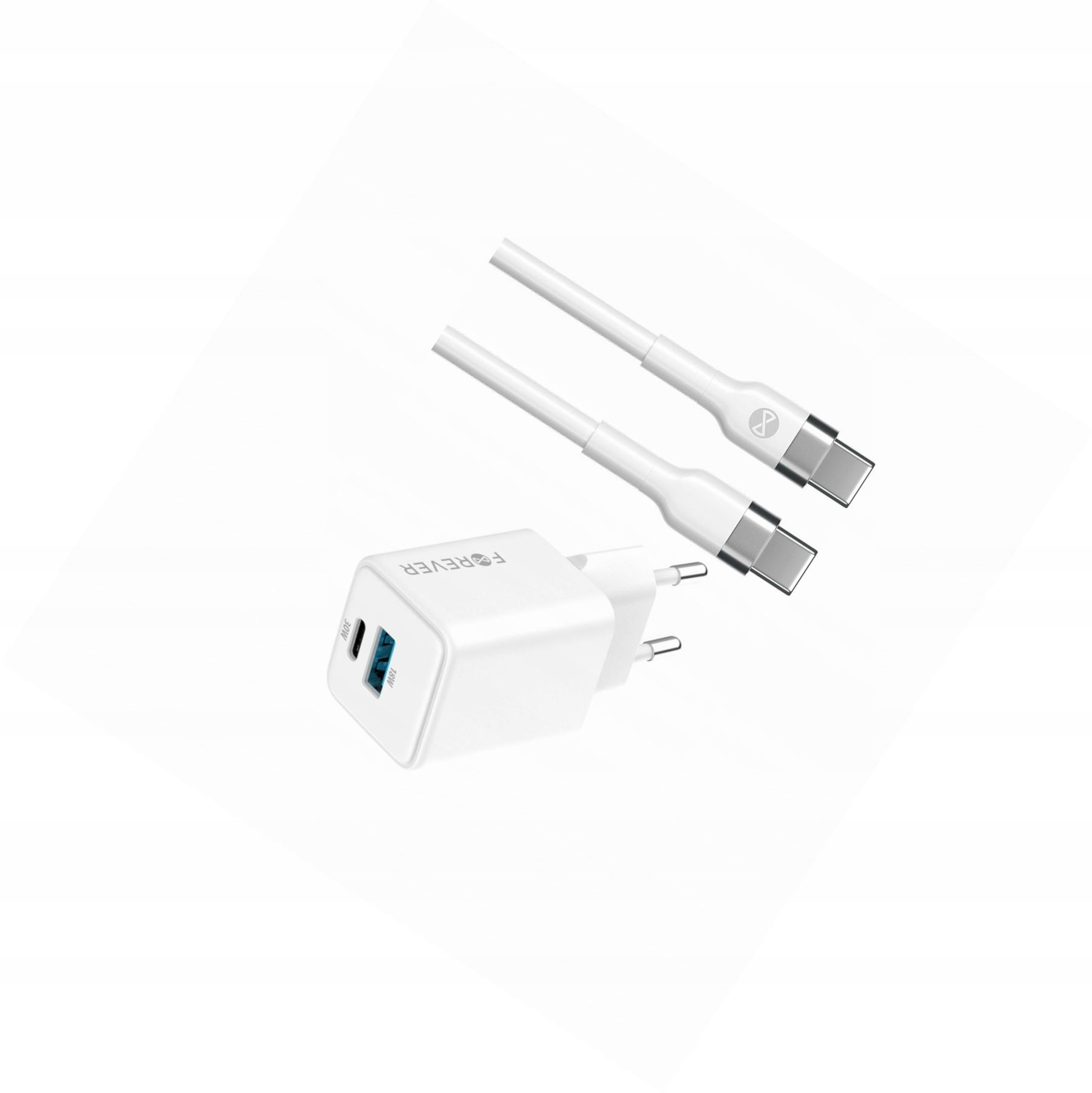 Szybka ładowarka GaN 30W 2 wejścia Usb i Usb-c z kablem do Samsung A02S