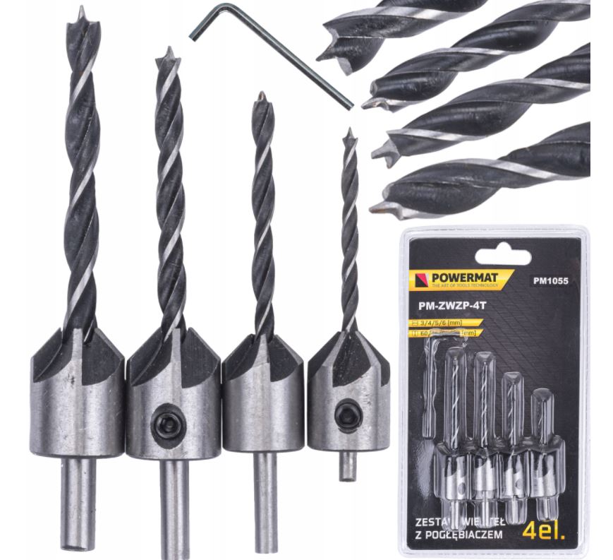 

Zestaw Wierteł do Drewna z Pogłębiaczem Wiertła XL