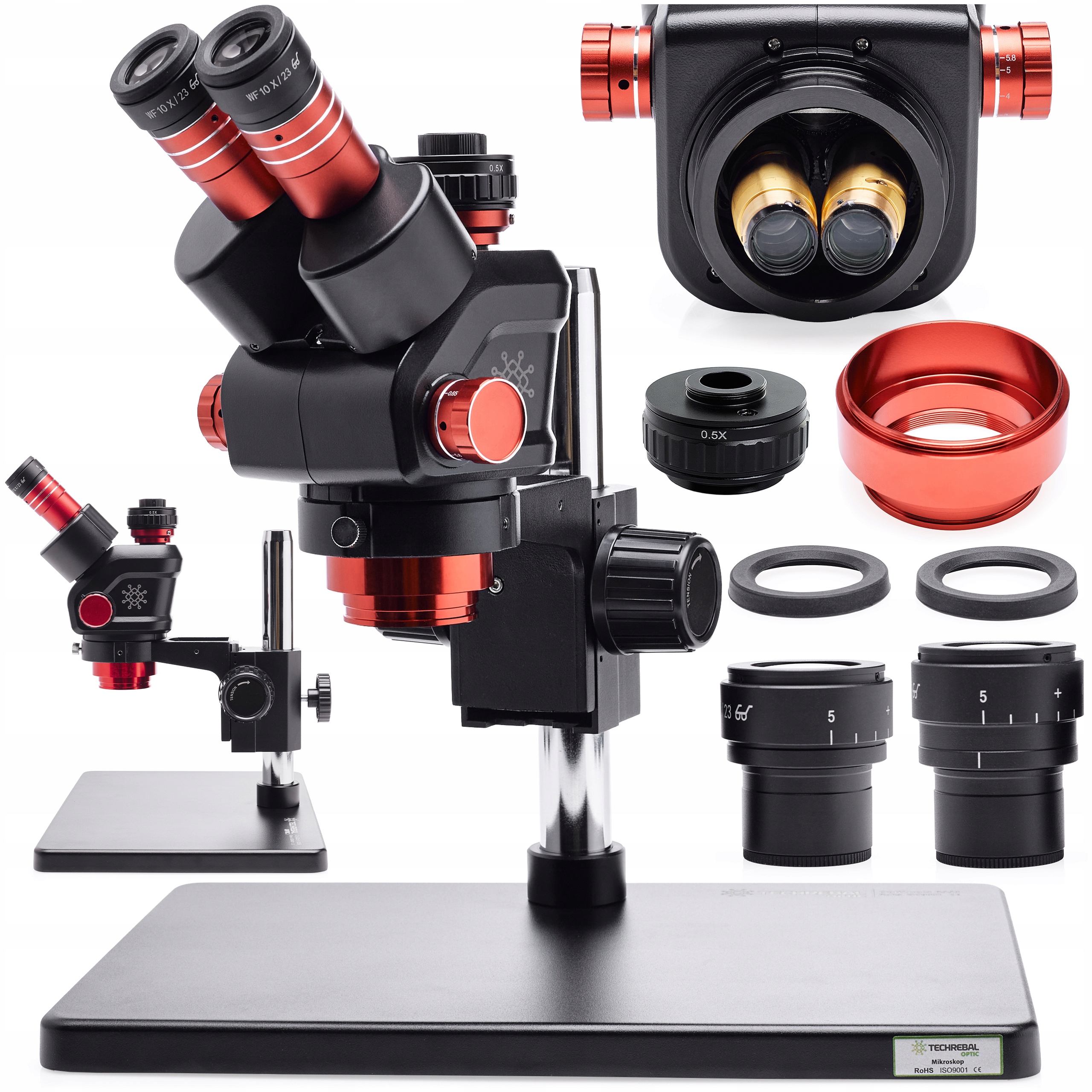 Trinokulární Stereoskopický Mikroskop Optizoom Techrebal 6,5-58x