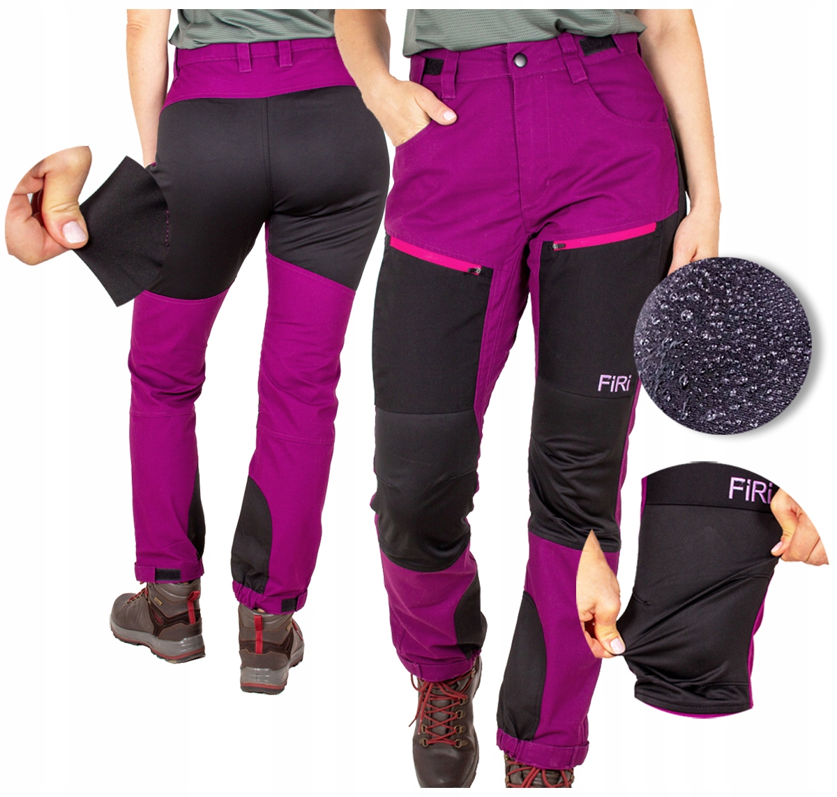 Firi Spodnie damskie trekkingowe fioletowe sportowe Firi XL