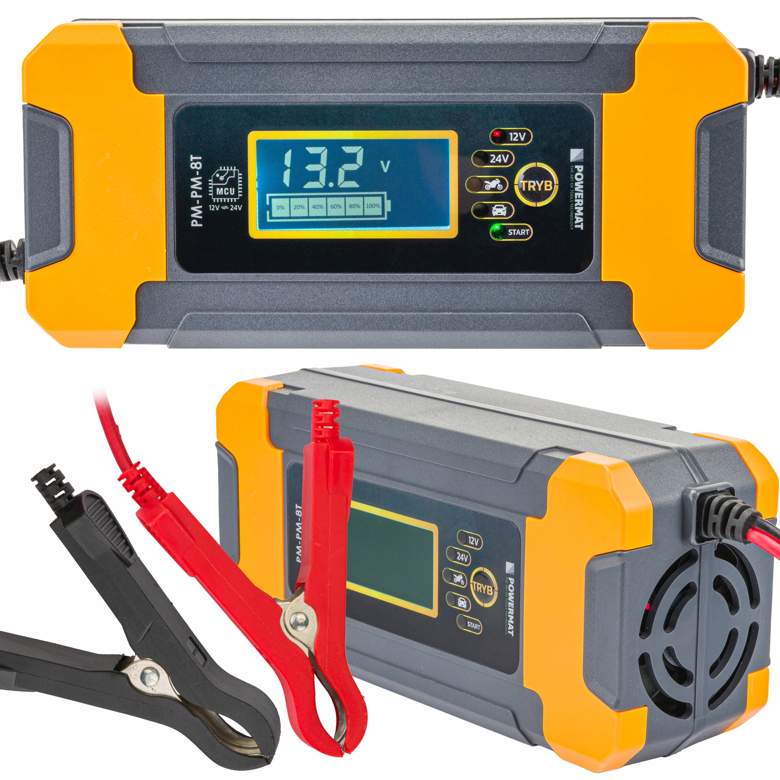 Prostownik akumulatorowy Powermat PM-PM-8T 6/12/24V 8A IP65