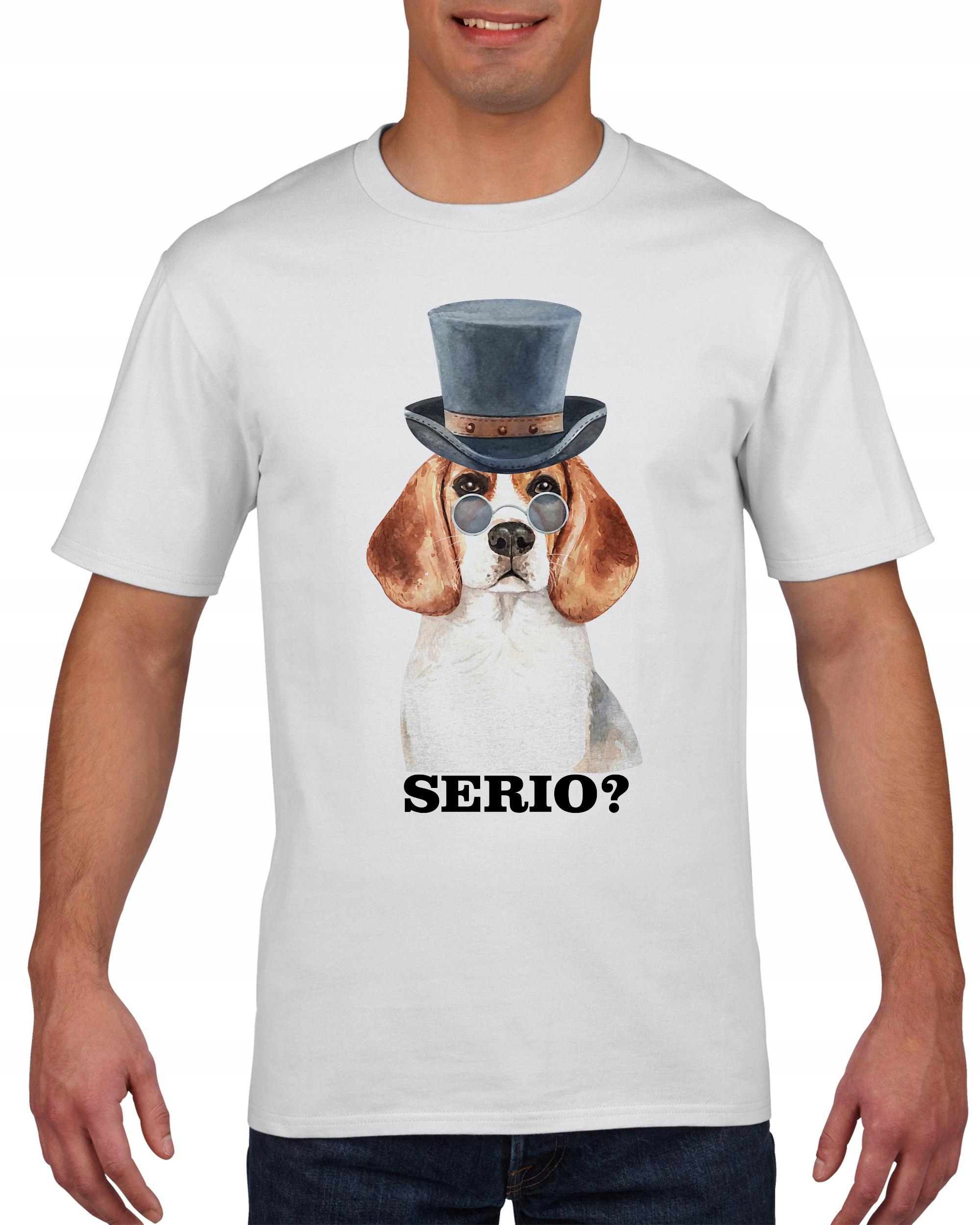

Koszulka męska Serio Beagle pies Biała XL