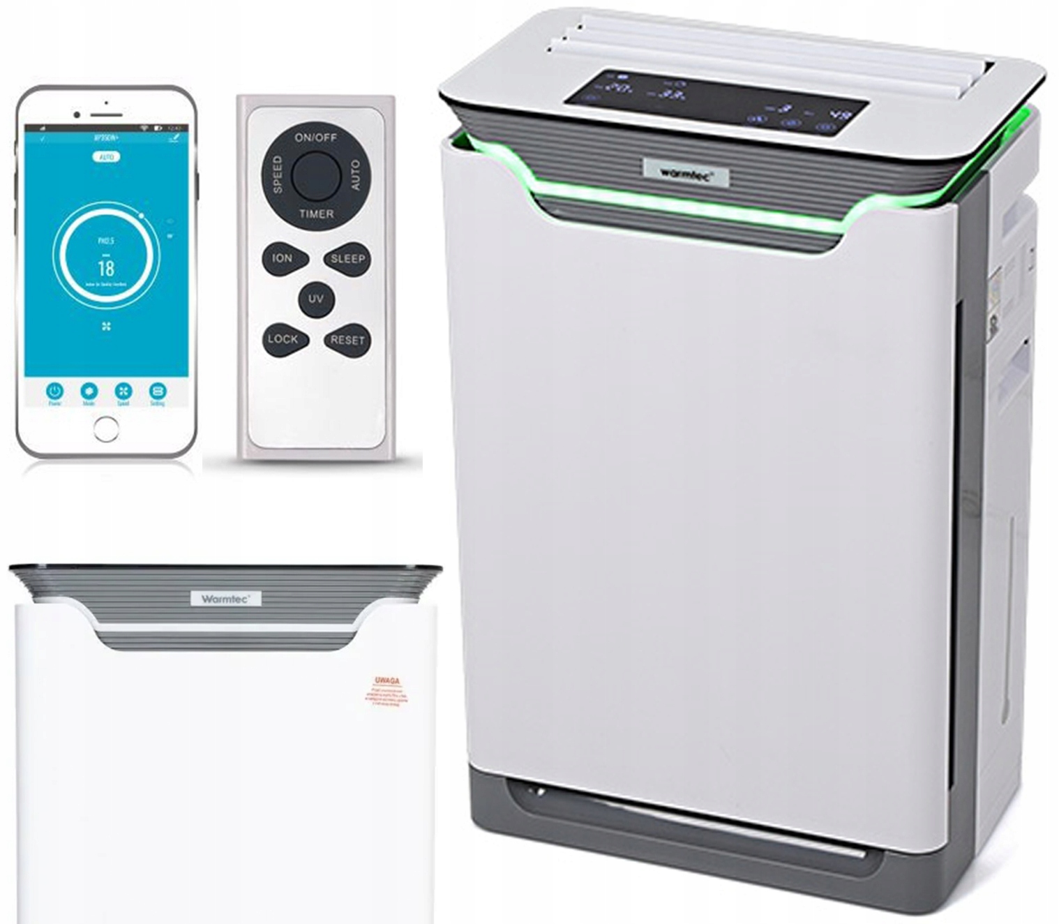 Oczyszczacz Powietrza Antybakteryjny Do 80m2 WiFi