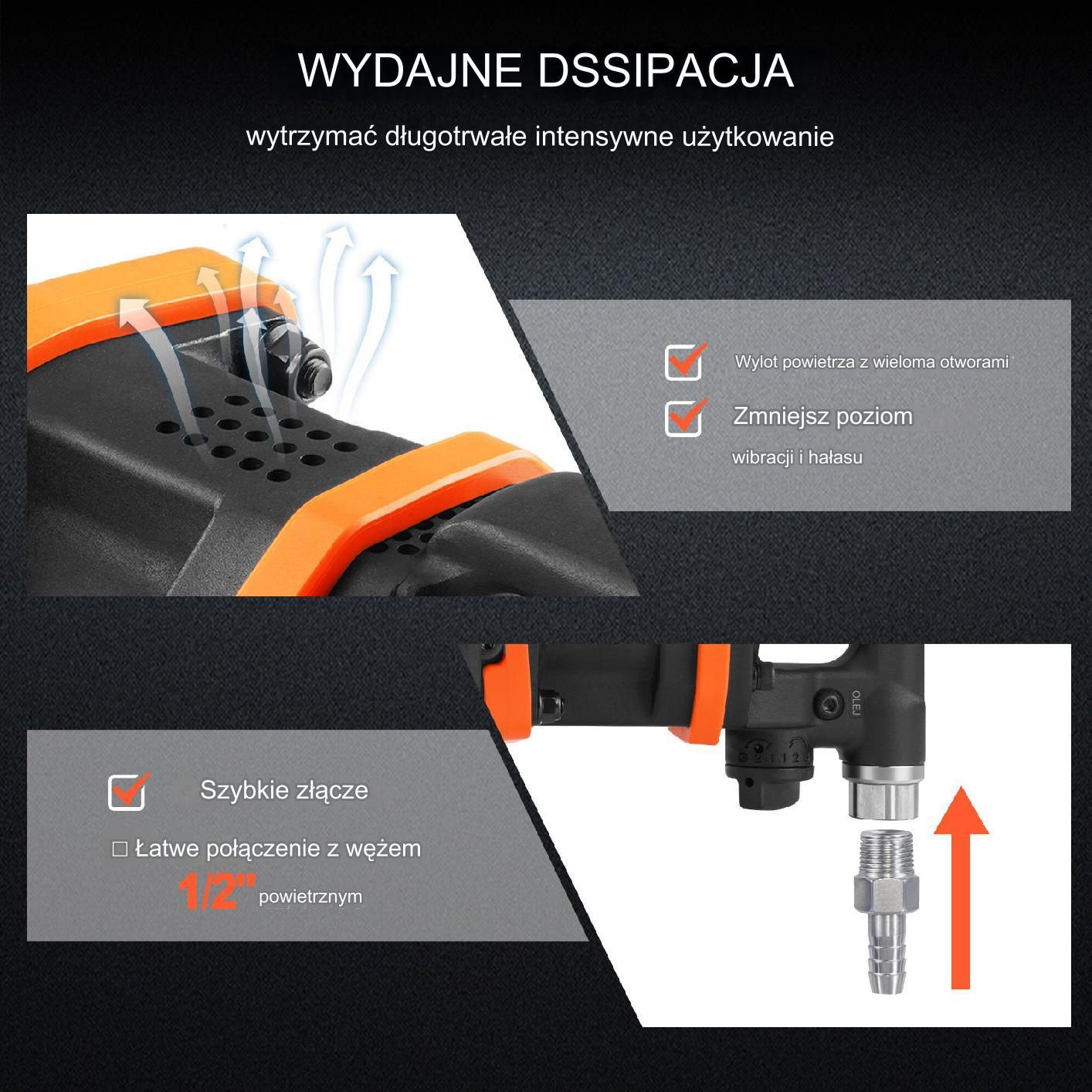 Klucz udarowy pneumatyczny 5000RPM Rozmiar trzpienia 1''