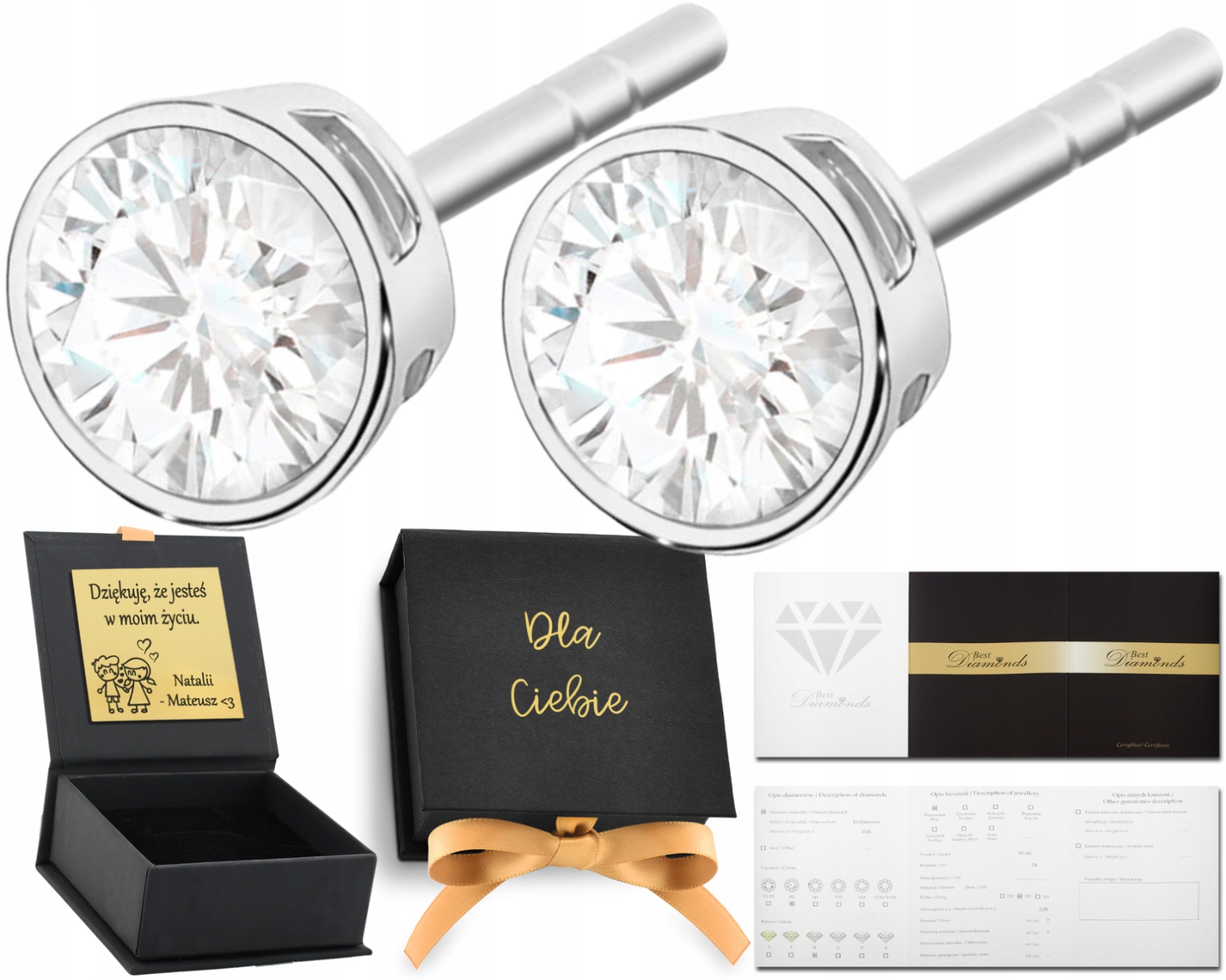 Náušnice V Bílém Zlatě S Brilianty, Šrouby 585