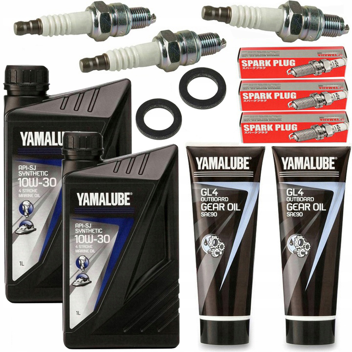 F40F F30B zestaw serwisowy Yamaha Yamalube 10W30 Oleje Świece Uszczelki