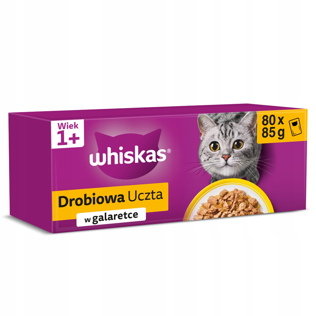Levně Whiskas Adult Drůbeží hostina 80x85g Mokré krmivo pro kočky želé