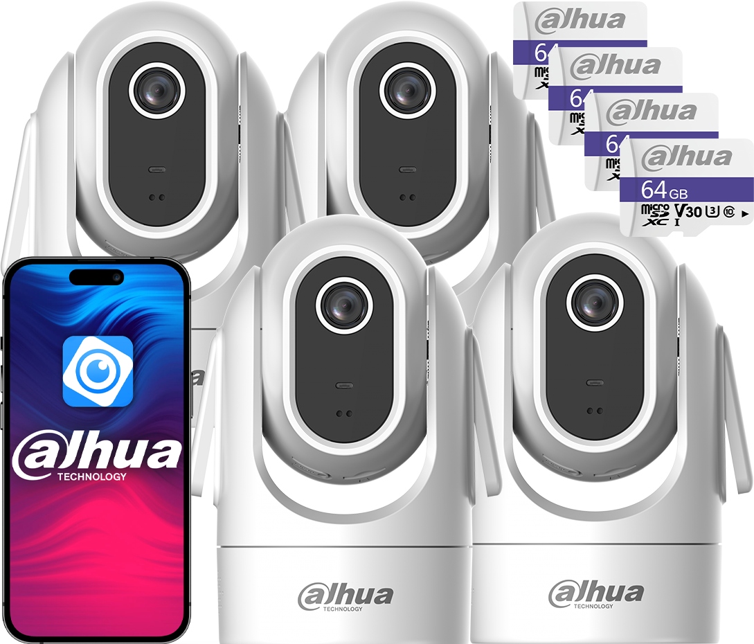 Vnitřní otočná kamera x4 WiFi 4MPx Dahua H4C Hero Chůvička WiFi 64GB