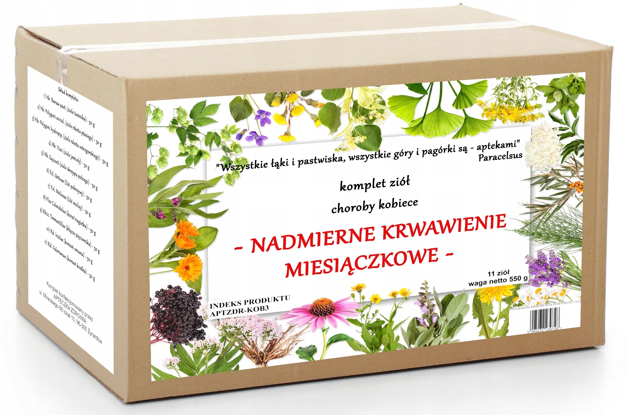 Miesiączka Obfita zioła na nadmierne krwawienie 550 g tradycyjna receptura