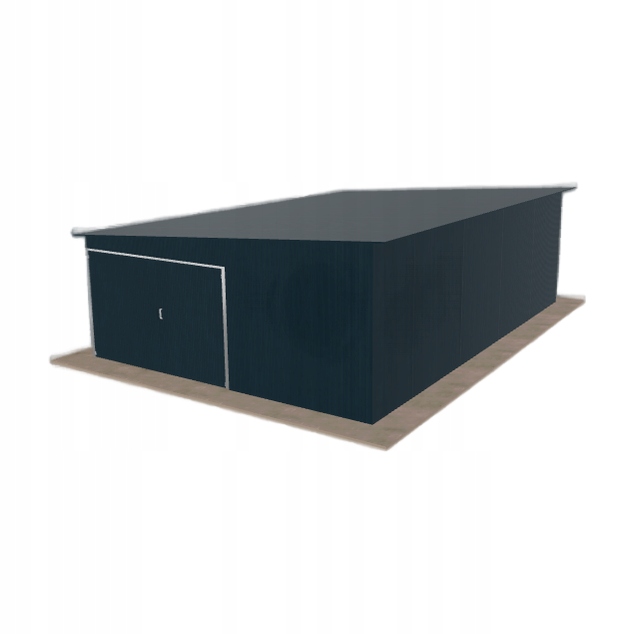 Plechová garáž 5.5 x 8 m s jednopolohovým spádem doleva Grafit