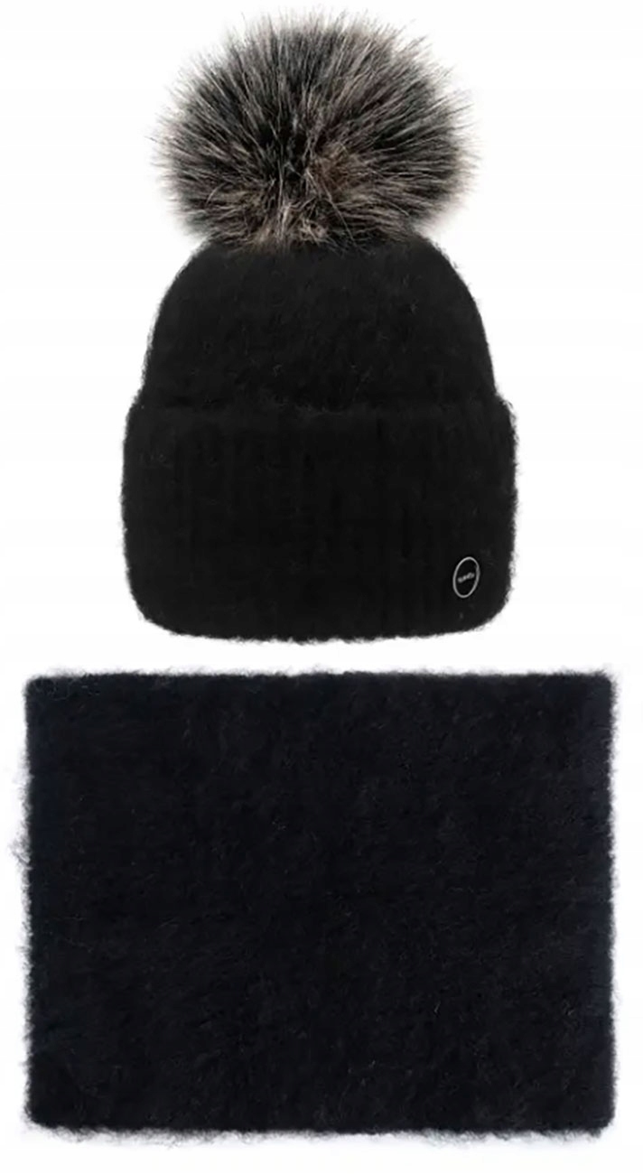 Damski Komplet Czapka i Komin Szalik Woolk Freya
