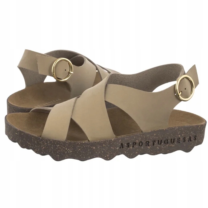 Dámské sandály Asportuguesas Cusk Nubu Beige P018278001 Béžová