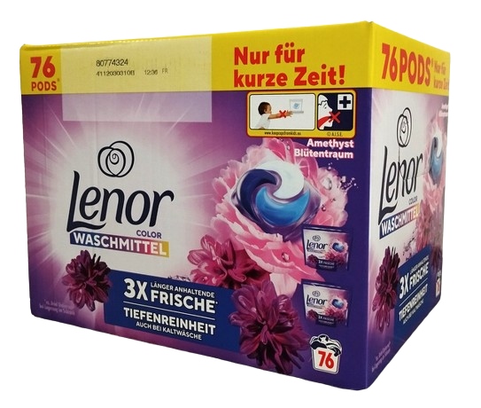 Lenor 3in1 Kapsułki do prania tkanin kolorowych kolor Amethyst 76 szt