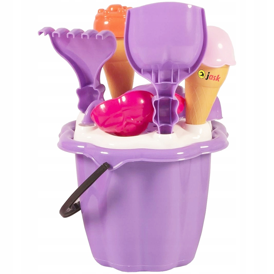 ZESTAW DO PIASKU WIADERKO Z FOREMKAMI I SITEM ŁOPA Wiek dziecka 12 m +