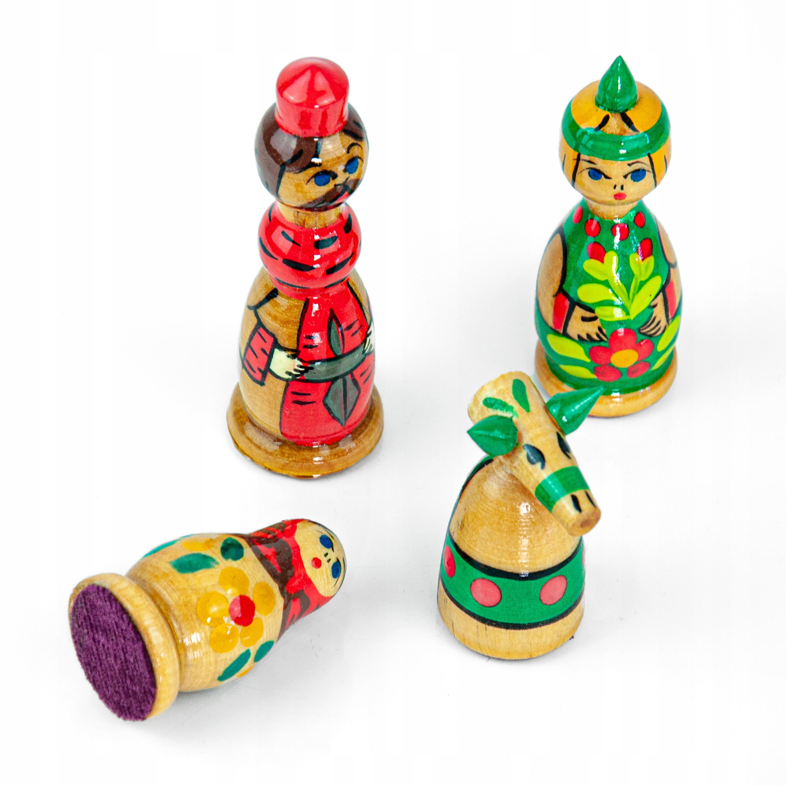 CHESS BABUSHKA GREEN WOODEN 40x40 cm ŽAIDIMAS Pakuotės būklė originali