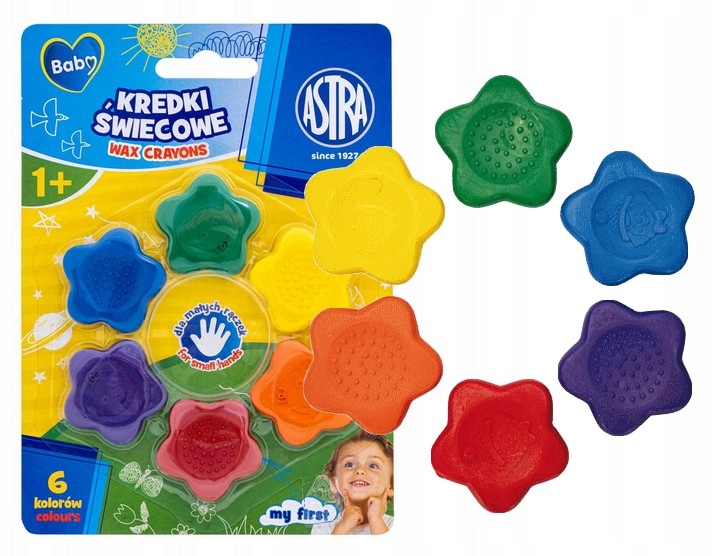ASTRA BABY PIERWSZE KREDKI MALUCHA gwiazdki +1