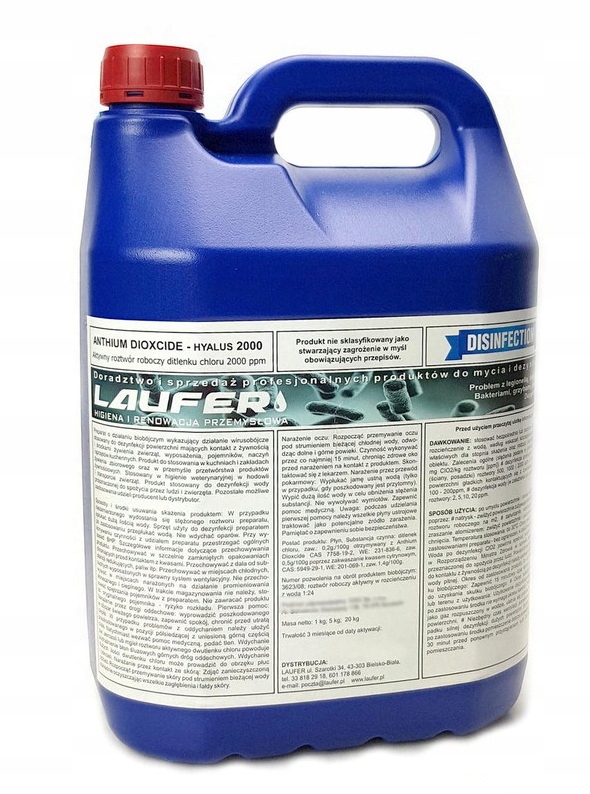 Ditlenek chloru do dezynfekcji AD/Hyalus ClO2 5L