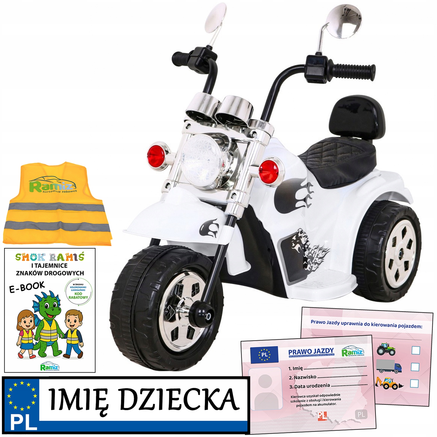stabilny wytrzymały Motor Chopper z melodiami Pojazd Elektryczny Dziecięcy