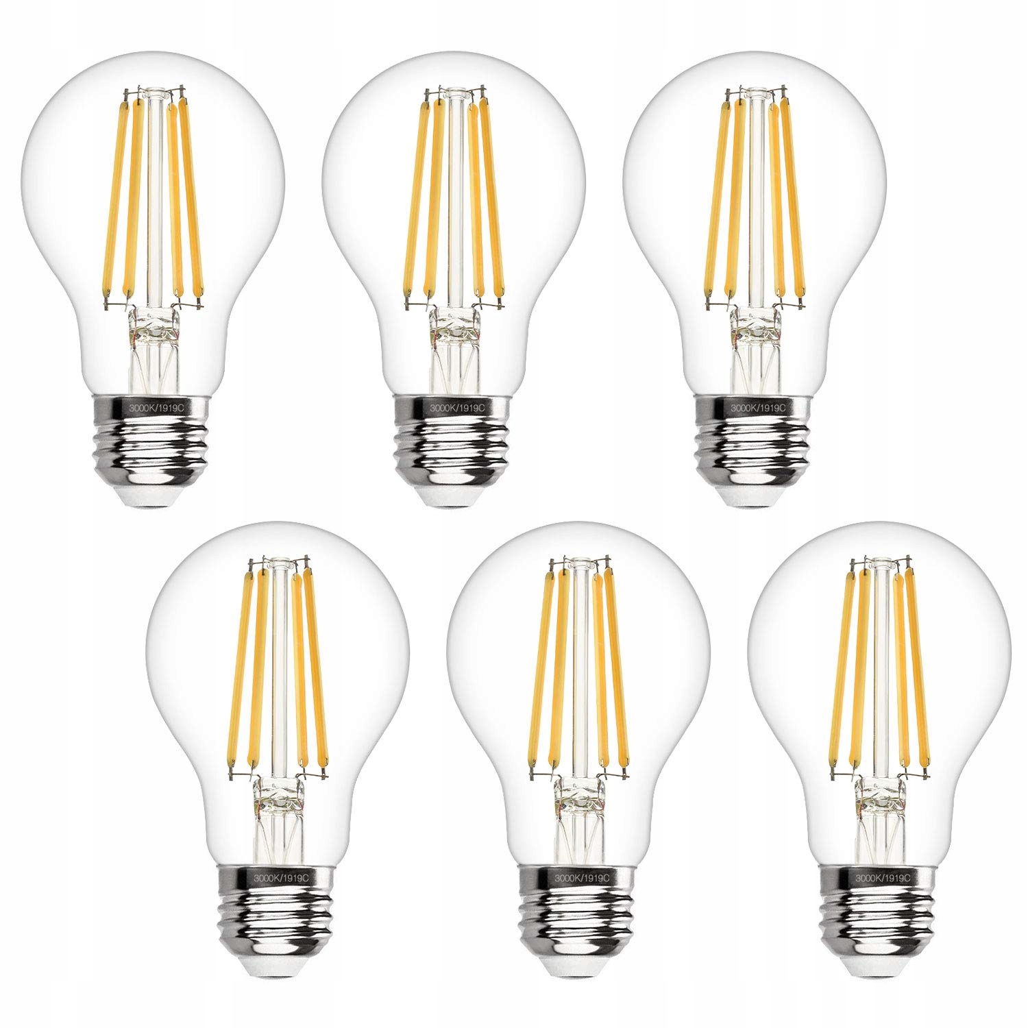 

6x Żarówka A60 E27 Led filament 2W ciepła