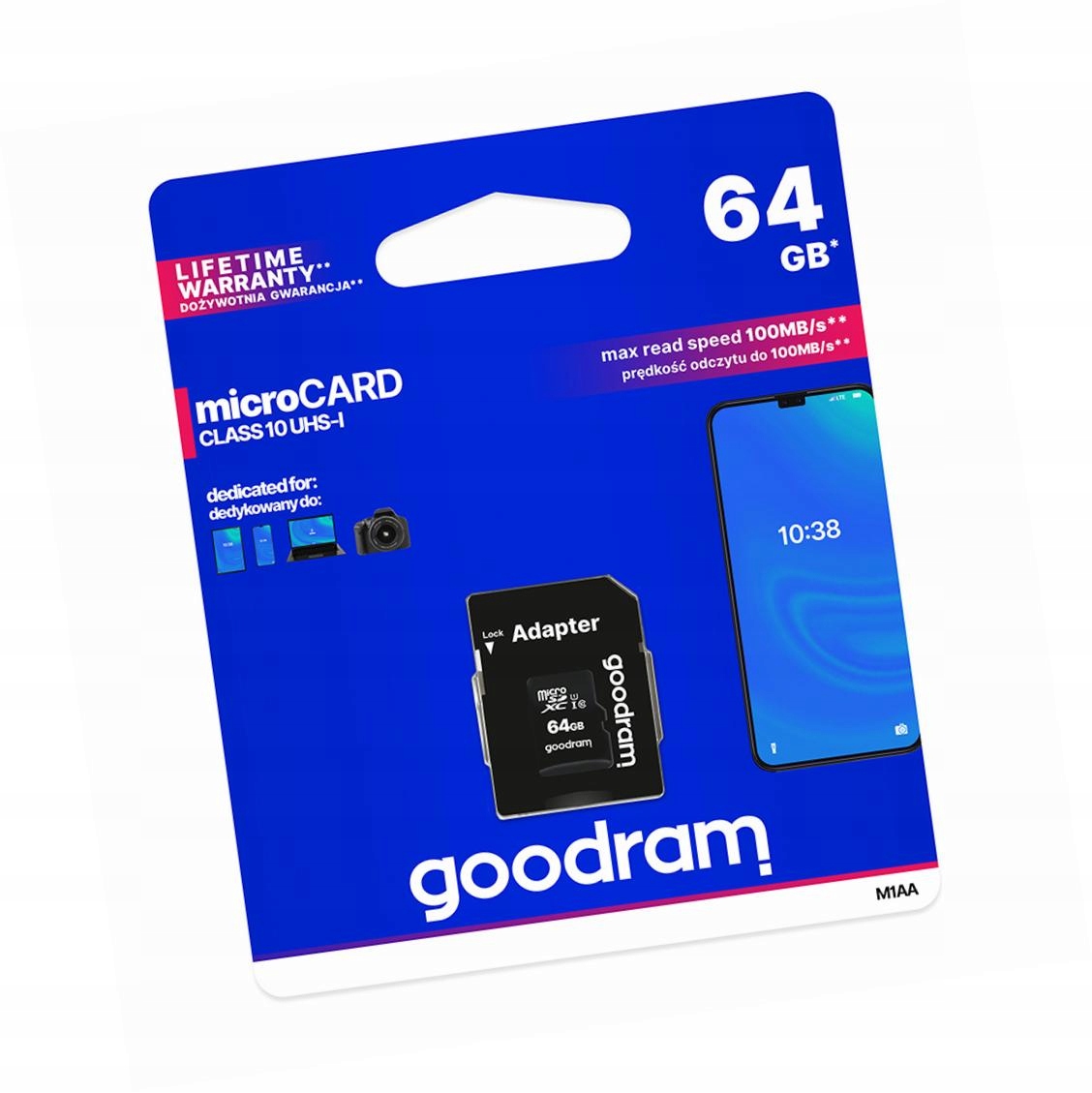 Karta pamięci 64GB microSD do telefonu szybka 10 Class z adapterem Sd