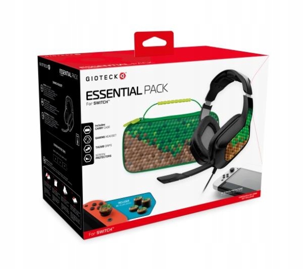 Zestaw Gioteck Essential Pack dla Nintendo Switch etui słuchawki nakładki